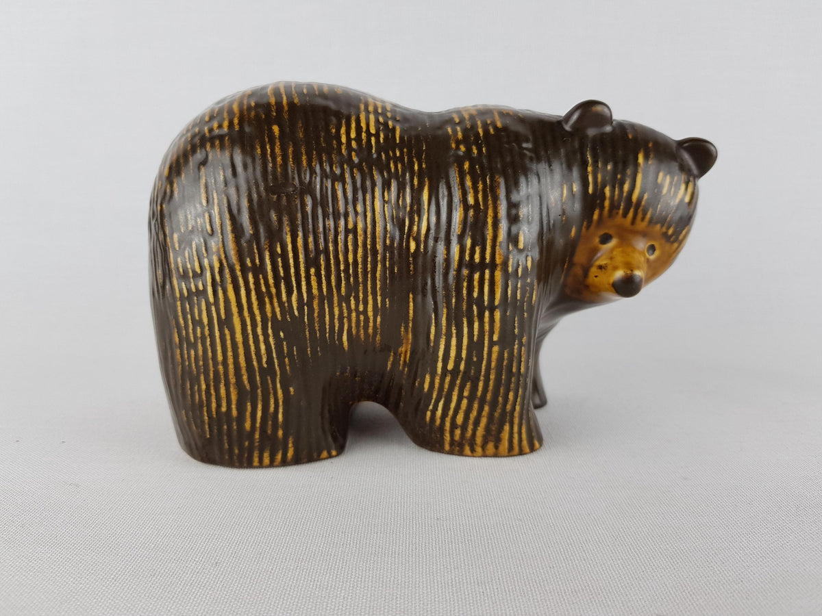 Vintage LISA LARSON Ceramic Bear "Björn" from Lillskansen Series of Gustavsberg Studio Pottery Sweden 1977s