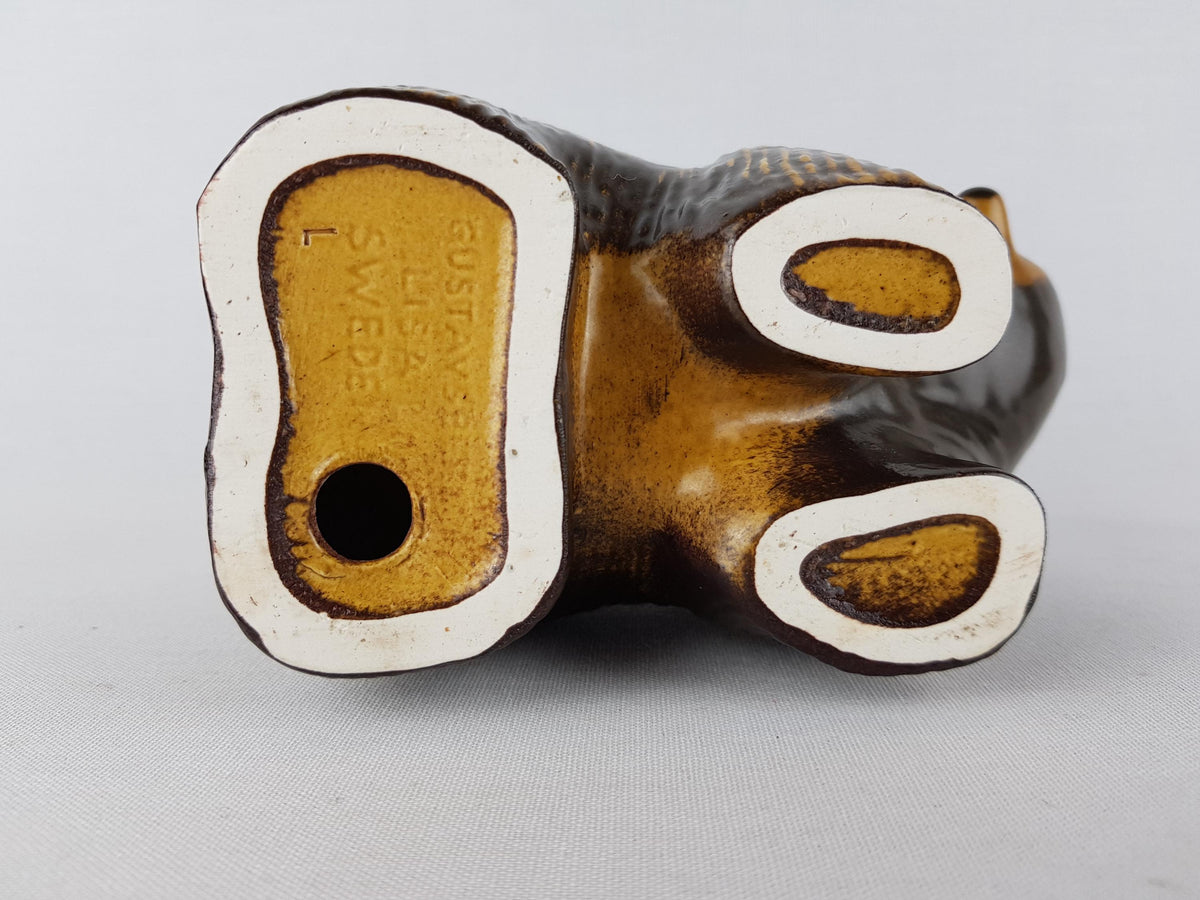 Vintage LISA LARSON Ceramic Bear "Björn" from Lillskansen Series of Gustavsberg Studio Pottery Sweden 1977s