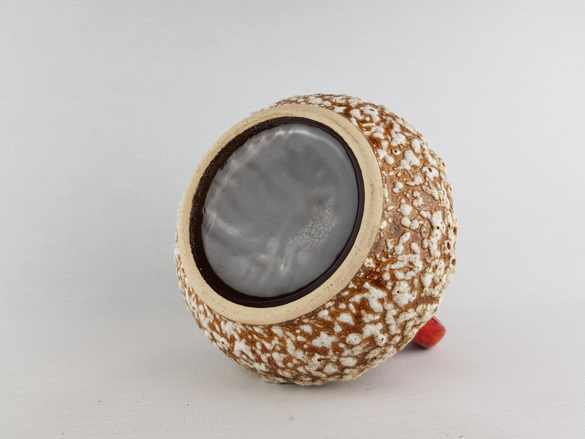 Vintage JOPEKO KERAMIK Reddish Orange Fat Lava Jug Vase 402-21 West German Pottery 1970s