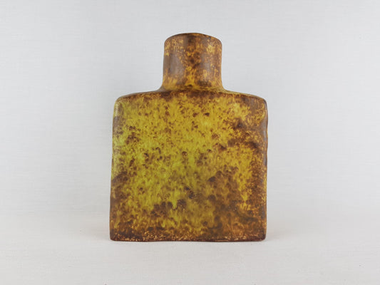 Vintage MOBACH Brown and Yellow Ceramic Vase Dutch Studio Pottery 1970s