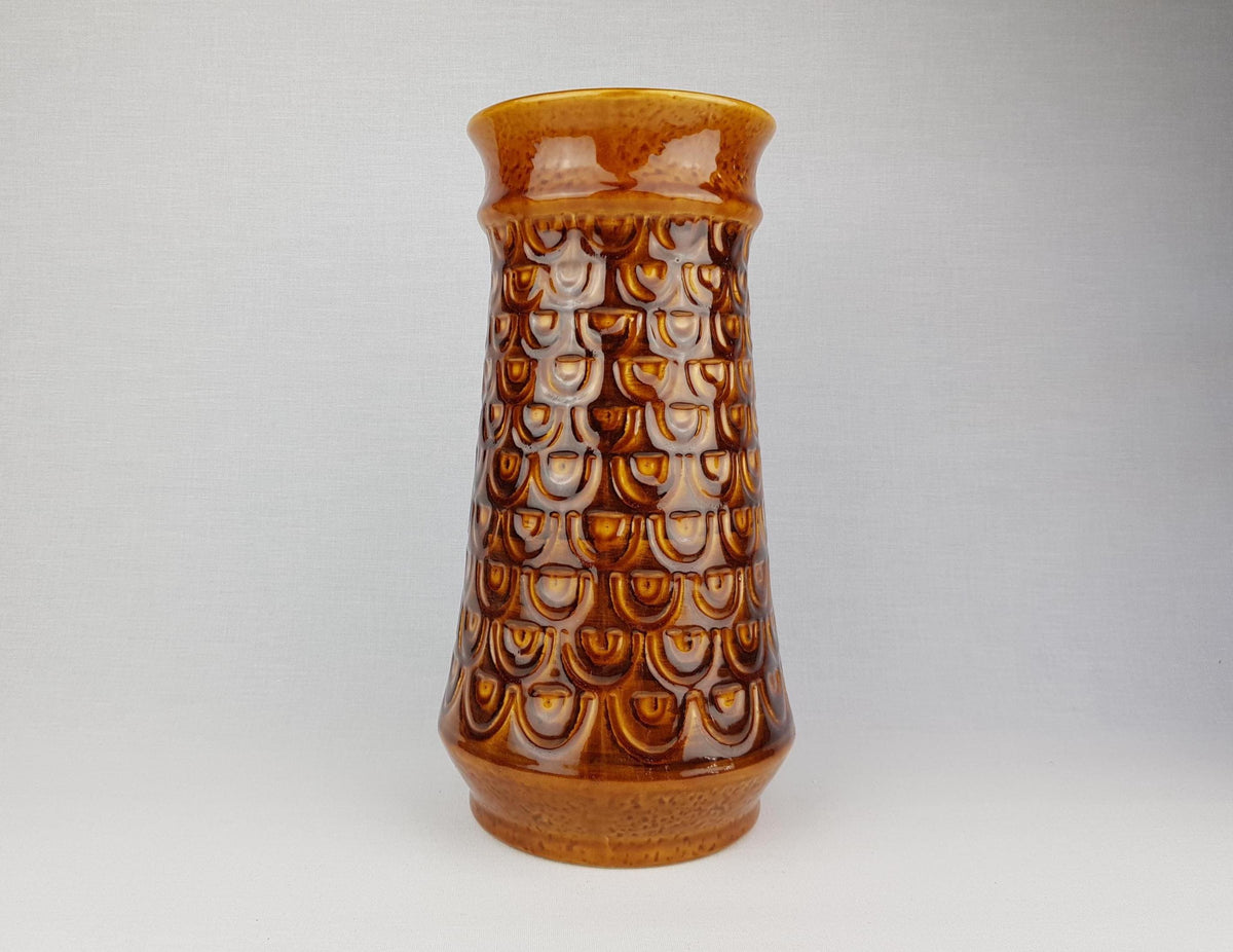 Large Vintage JASBA KERAMIK Vase | "Bali" Relief Series 1972 | N703-11-30 | West German Pottery 1972
