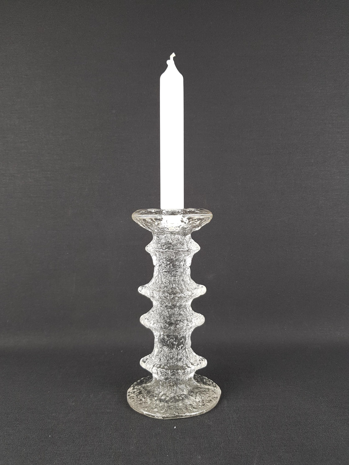 Vintage IITTALA Glass Candleholder 4 Rings Festivo by Timo Sarpaneva Signed Finland 1967