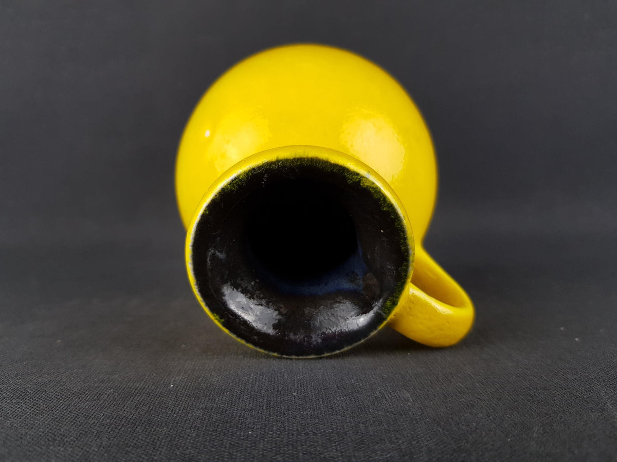 Vintage JASBA KERAMIK Yellow Vase 1231 20 West German Pottery 1970s