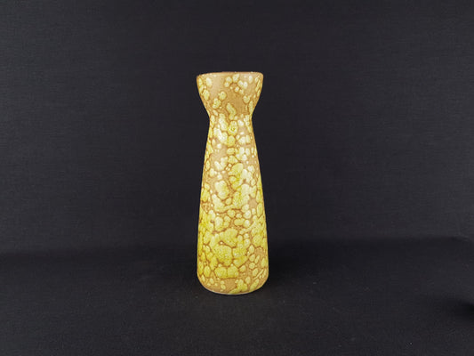 Vintage SCHEURICH KERAMIK Yellow Fat Lava Diabolo Vase 520-22, West German Pottery 1970s