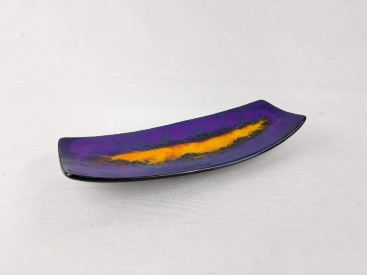 Vintage JAN VAN ERP Purple and Yellow Bowl Dutch Pottery 1970's