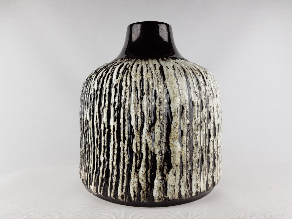 Vintage CERAMANO Metallic Brown Vase with SYRAKUS Decor 220 West German Pottery 1960s