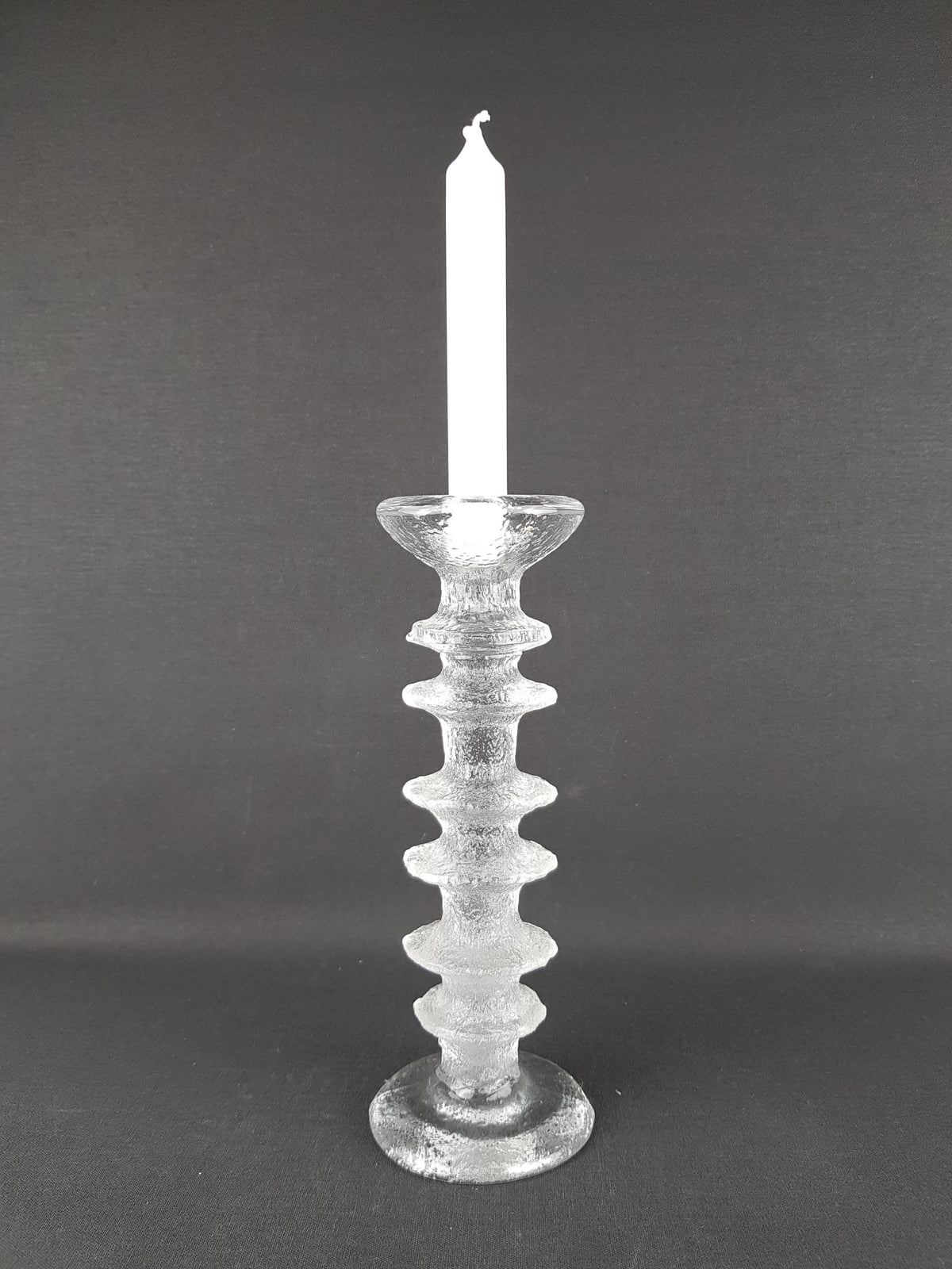Vintage IITTALA Glass Candleholder 6 Rings Festivo by Timo Sarpaneva Signed Finland 1967