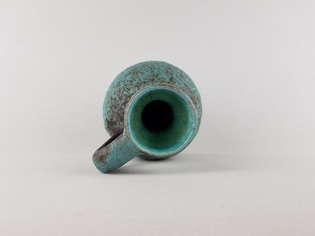 Vintage RUSCHA KERAMIK Turquoise Blue Fat Lava Vase 312 West German Pottery 1960's