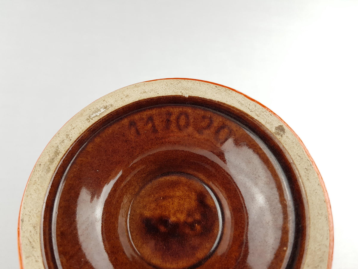 Vintage JASBA KERAMIK Double Handled Orange and Brown Vase 1170 20 West German Pottery 1960s 1970s