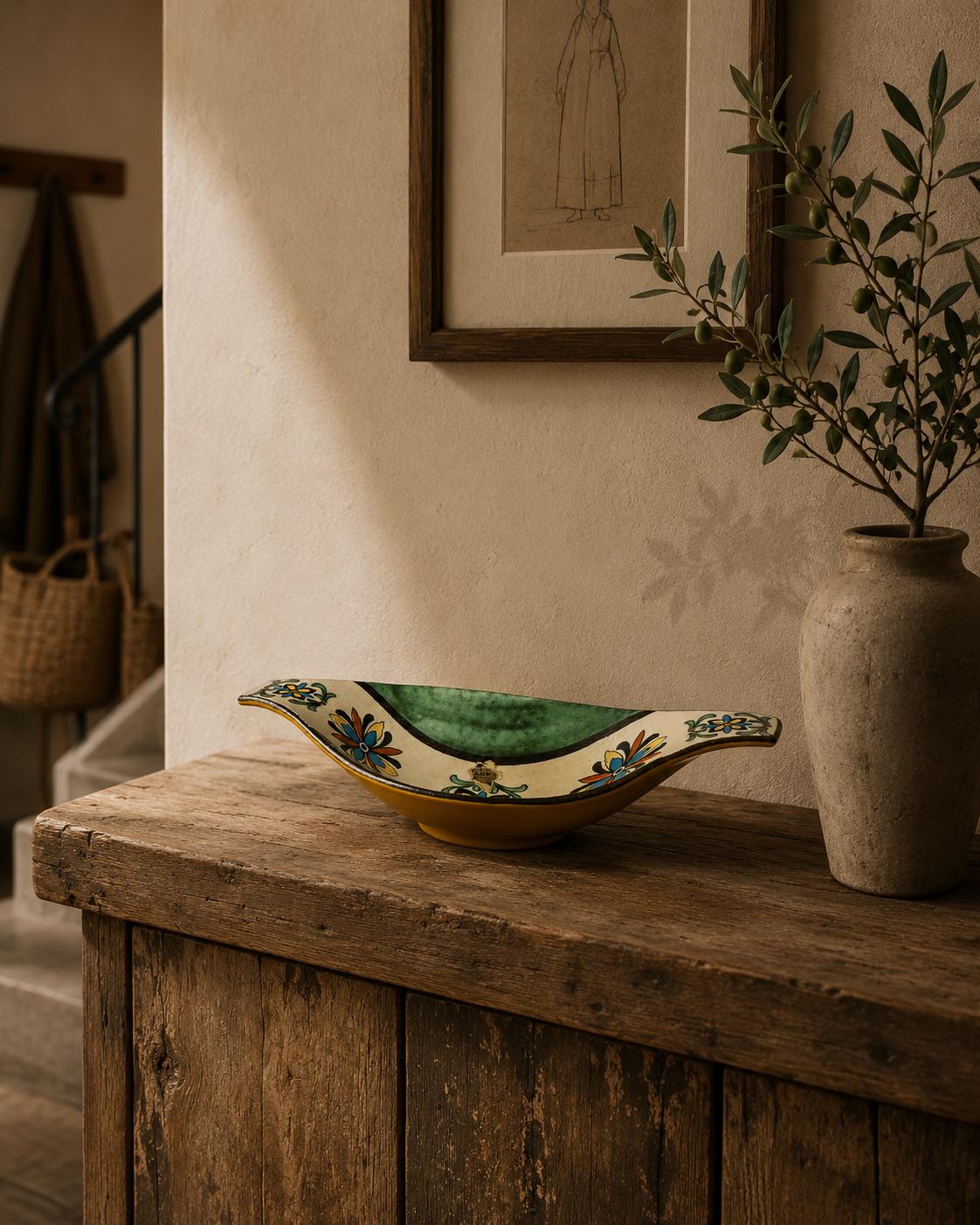 Vintage JASBA KERAMIK Handpainted Bowl "Schiras" Decor 665 20 West German Pottery 1950s