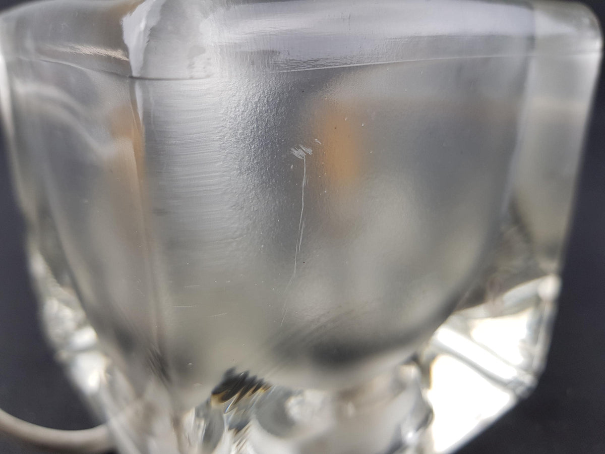 Vintage PEILL & PUTZLER Ice Cube Glass Table Lamp Crystal Clear Frosted Glass Germany 1970s