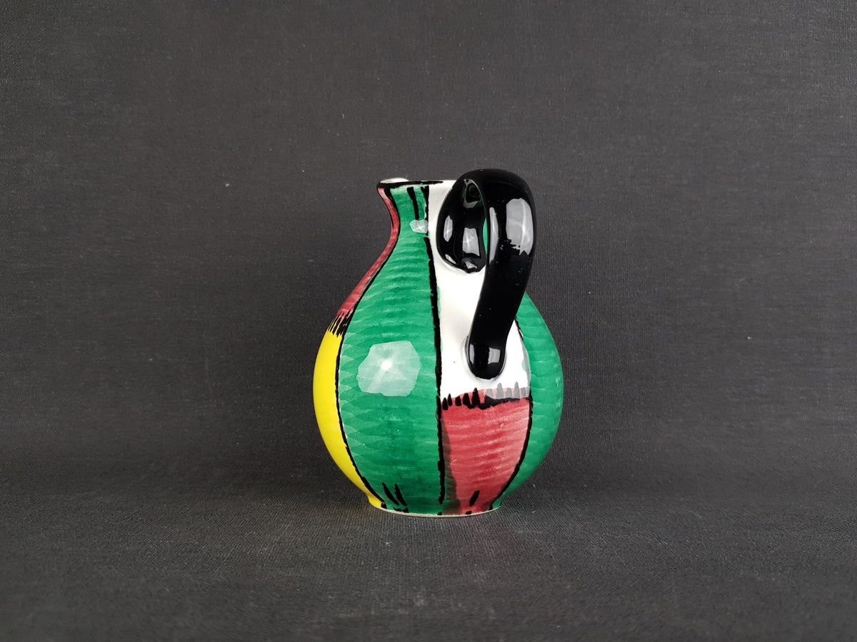 Vintage SCHRAMBERG Majolika Fabrik (SMF) Vase with Riva decor 56 West German Pottery Fat Lava Era 1950s by Elfi Stadler