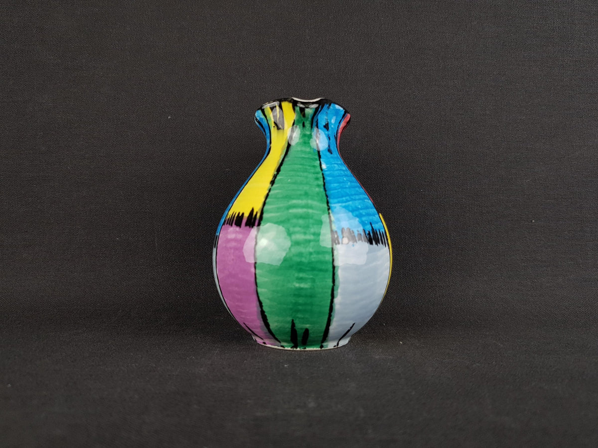 Vintage SCHRAMBERG Majolika Fabrik (SMF) Vase with Riva decor 56 West German Pottery Fat Lava Era 1950s by Elfi Stadler