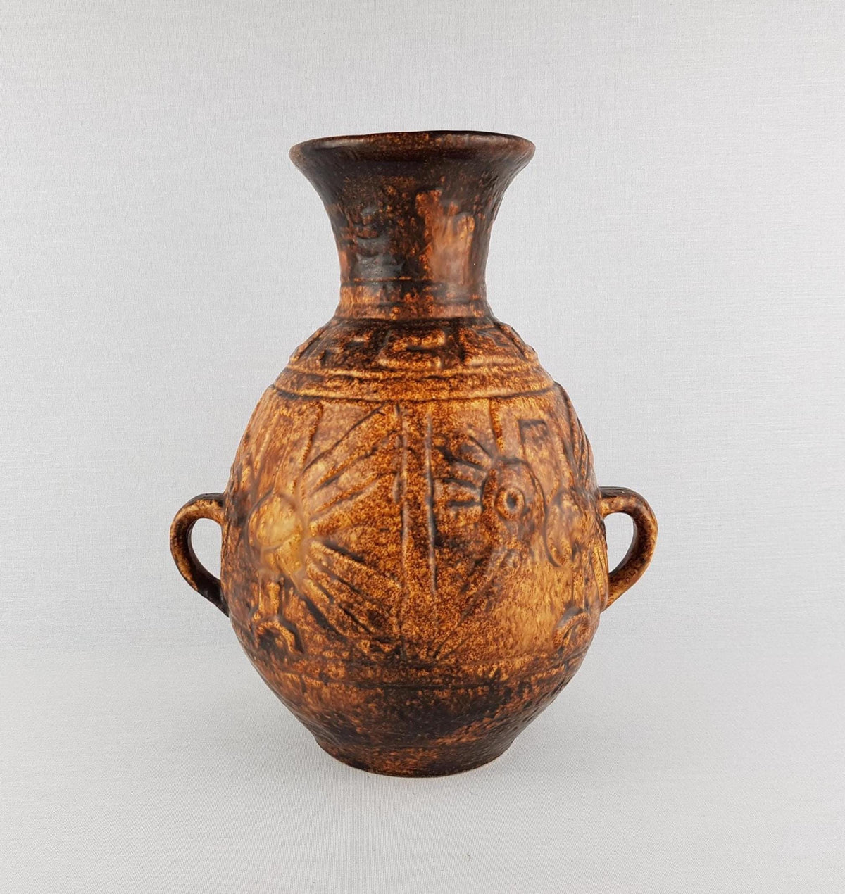 Vintage JASBA KERAMIK Caramel Brown Vase | "Mexico" Decor 1968 | Model 1096-30