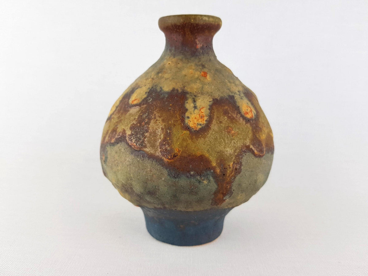 Vintage RUSCHA KERAMIK Brown and Green Fat Lava Vase 351 West German Pottery