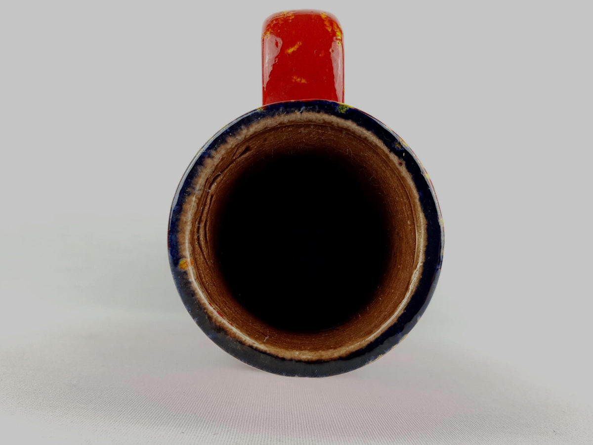 Vintage SCHEURICH KERAMIK Fat Lava Vase 401-28 Orange Red West German Pottery 1970s MCM