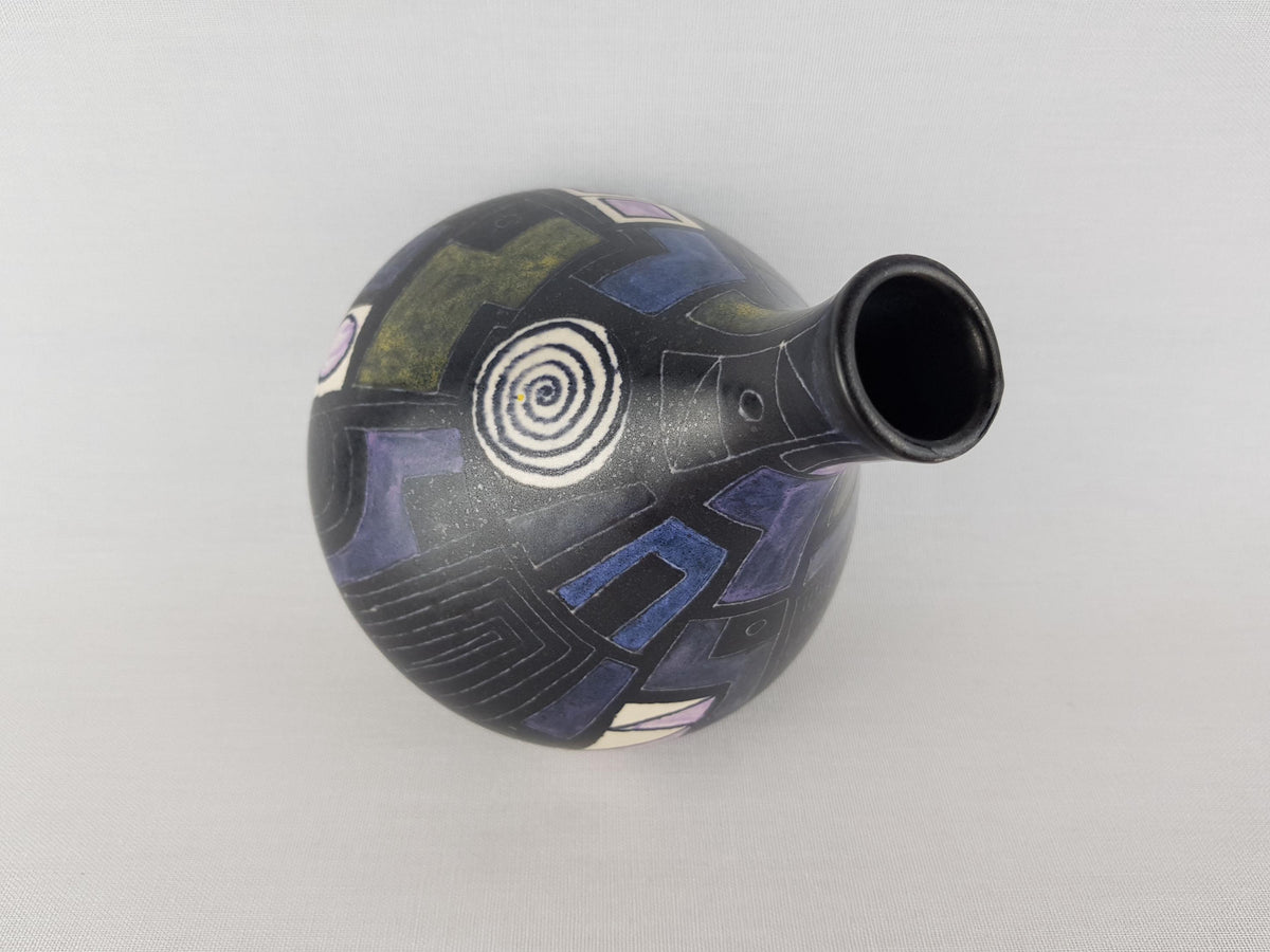 Vintage LU KLOPFER - Johann Lipp Mering Studio Art Pottery Vase Abstract Decor West Germany 1950s