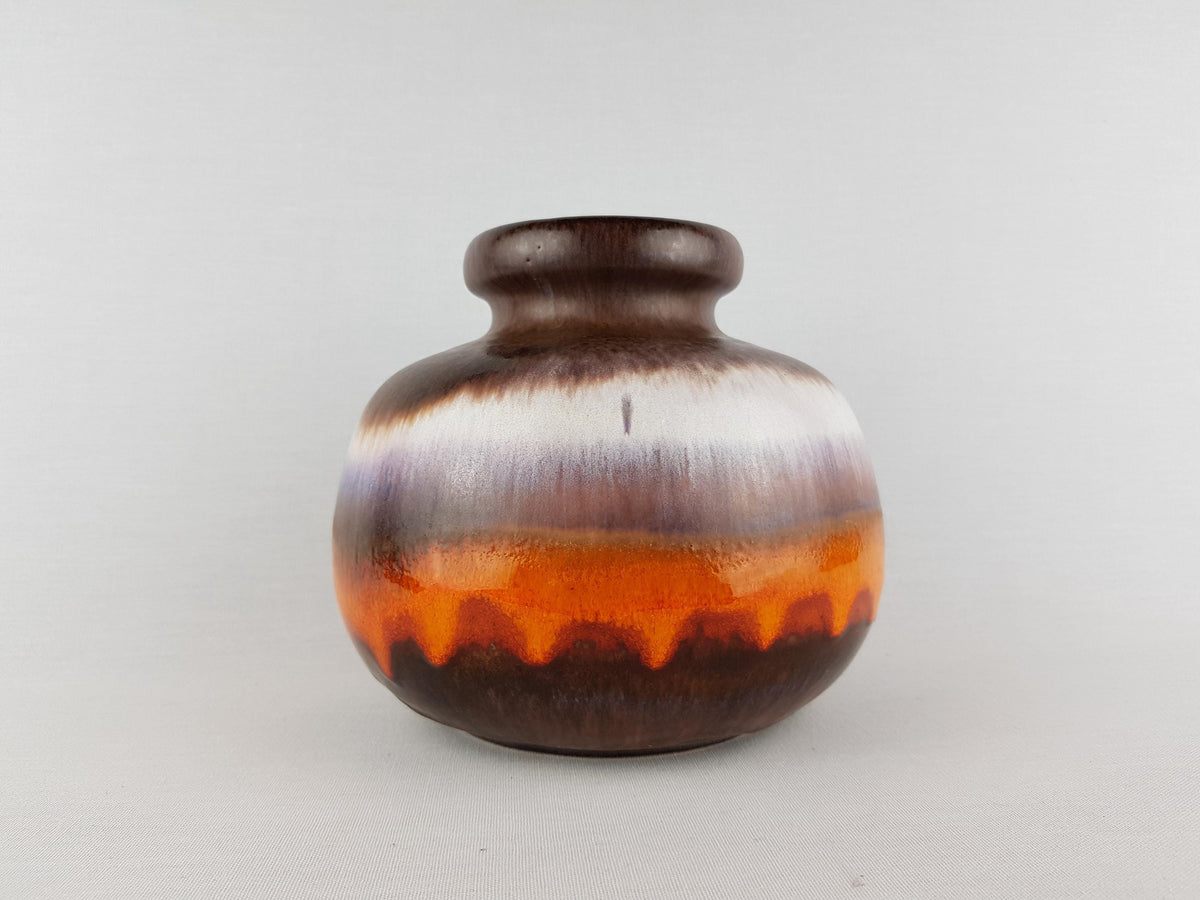Vintage SCHEURICH KERAMIK CERAMOS Brown and Orange Vase 284-15 West German Pottery – 1970s