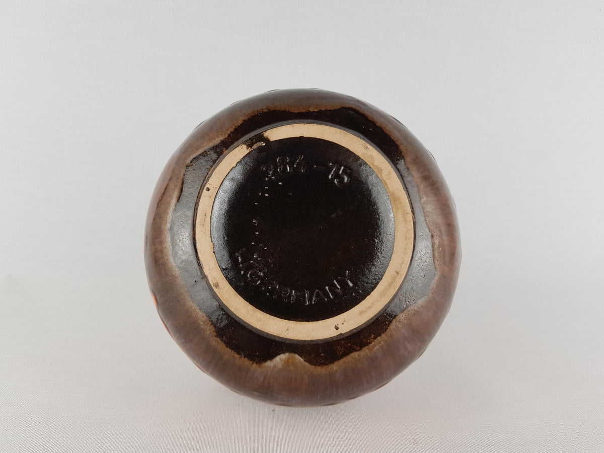 Vintage SCHEURICH KERAMIK CERAMOS Brown and Orange Vase 284-15 West German Pottery – 1970s