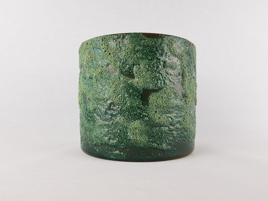 Vintage MAREI KERAMIK Green Flower Pot Planter 11/3 With "Amazonas" Decor West German Pottery 1970-80s