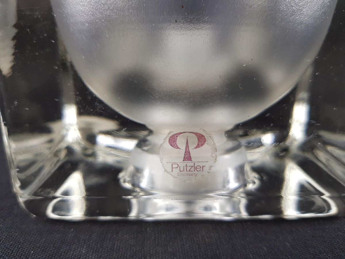 Vintage PEILL & PUTZLER Ice Cube Glass Table Lamp Crystal Clear Frosted Glass Germany 1970s