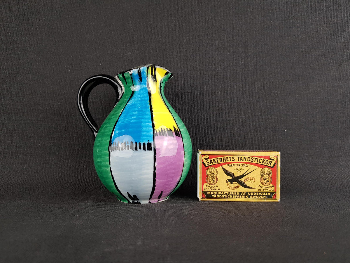 Vintage SCHRAMBERG Majolika Fabrik (SMF) Vase with Riva decor 56 West German Pottery Fat Lava Era 1950s by Elfi Stadler