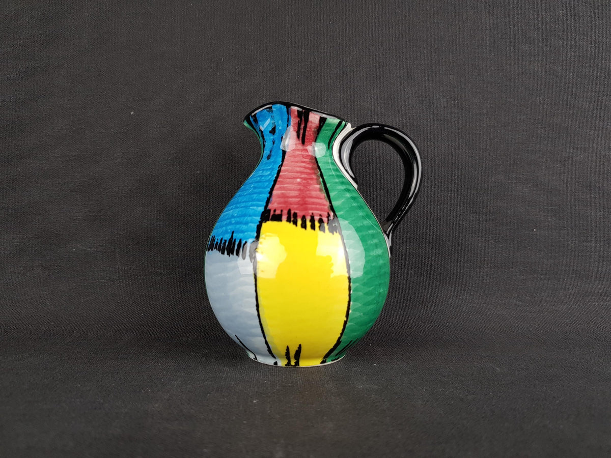 Vintage SCHRAMBERG Majolika Fabrik (SMF) Vase with Riva decor 56 West German Pottery Fat Lava Era 1950s by Elfi Stadler