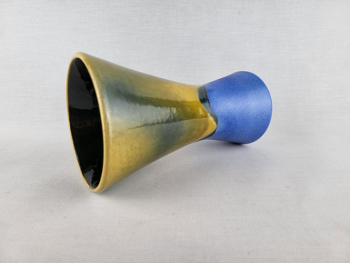 Vintage DÜMLER & BREIDEN Keramik Yellow Blue Vase 103 18 West German Pottery 1970s