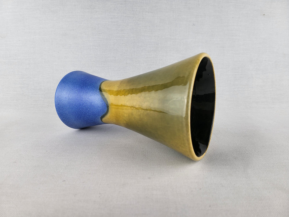 Vintage DÜMLER & BREIDEN Keramik Yellow Blue Vase 103 18 West German Pottery 1970s