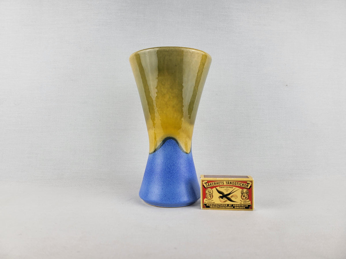 Vintage DÜMLER & BREIDEN Keramik Yellow Blue Vase 103 18 West German Pottery 1970s