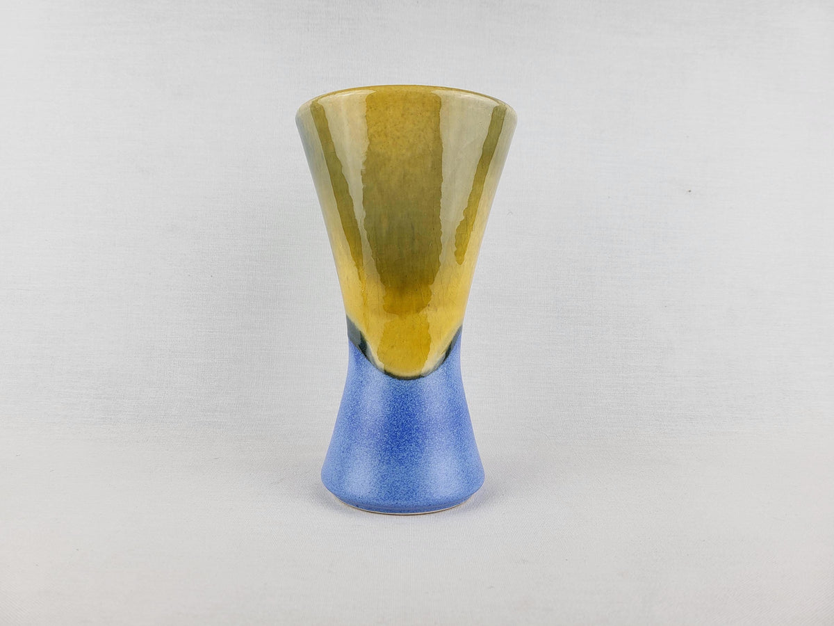 Vintage DÜMLER & BREIDEN Keramik Yellow Blue Vase 103 18 West German Pottery 1970s