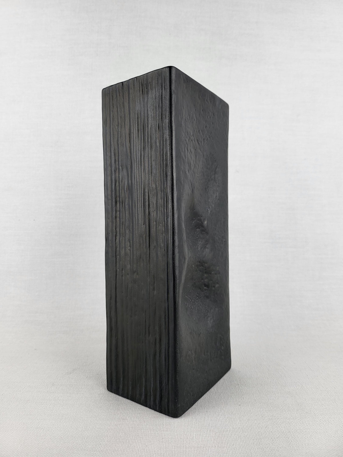 Black Vintage ROSENTHAL Relief Porcelain China Vase by Martin Freyer Studio Linie Porcelaine Noire 1970s