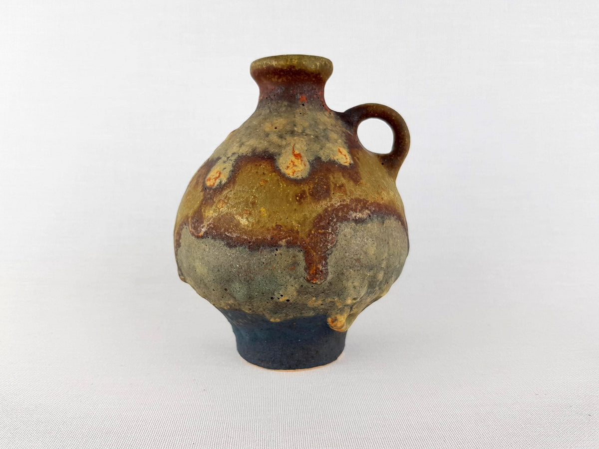 Vintage RUSCHA KERAMIK Brown and Green Fat Lava Vase 351 West German Pottery