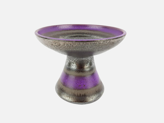Vintage Danish Purple & Brown Ceramic Candle Holder Mid Century Modern Denmark 1960s 1970s