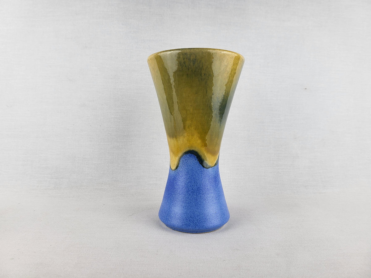 Vintage DÜMLER & BREIDEN Keramik Yellow Blue Vase 103 18 West German Pottery 1970s