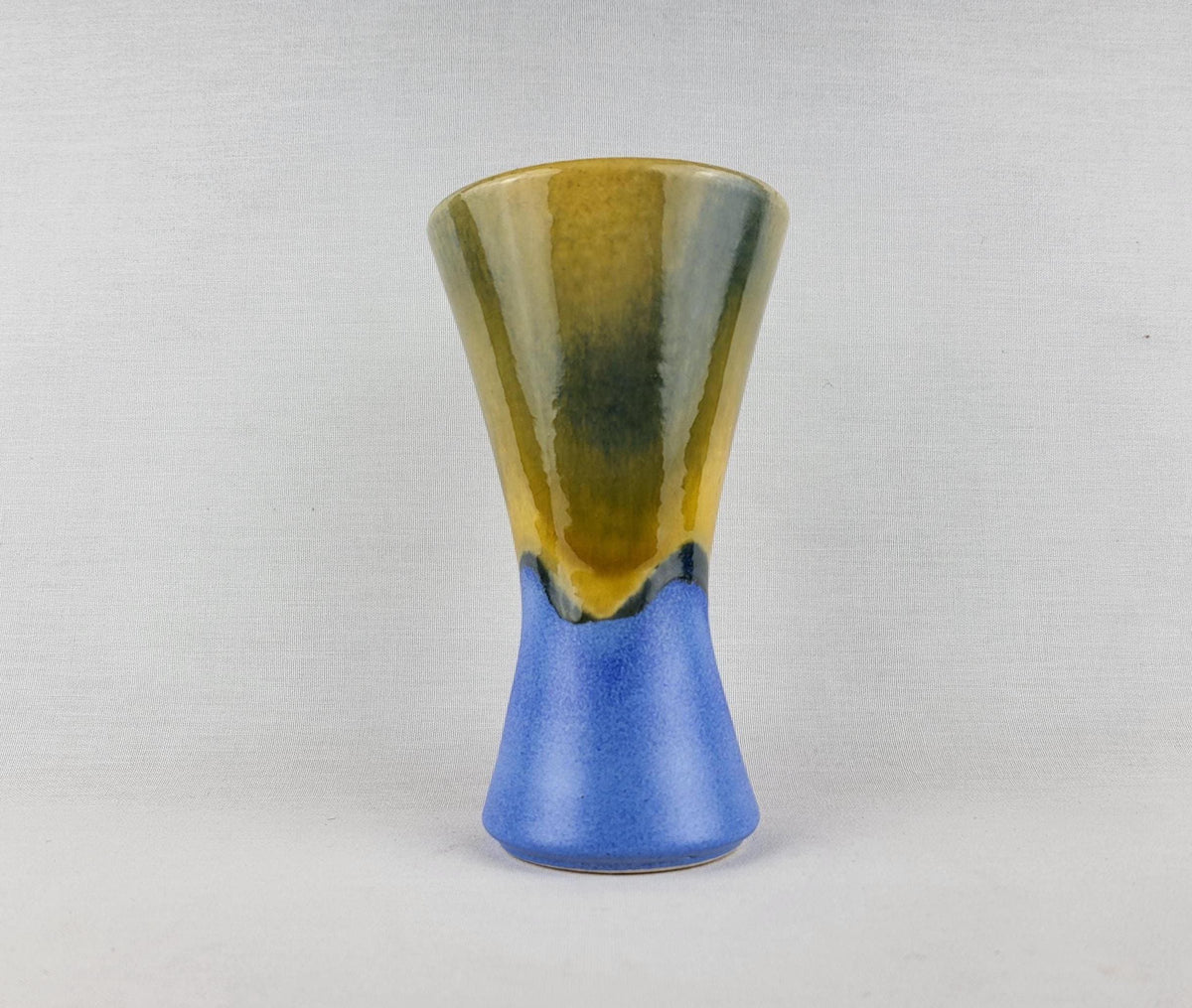 Vintage DÜMLER & BREIDEN Keramik Yellow Blue Vase 103 18 West German Pottery 1970s