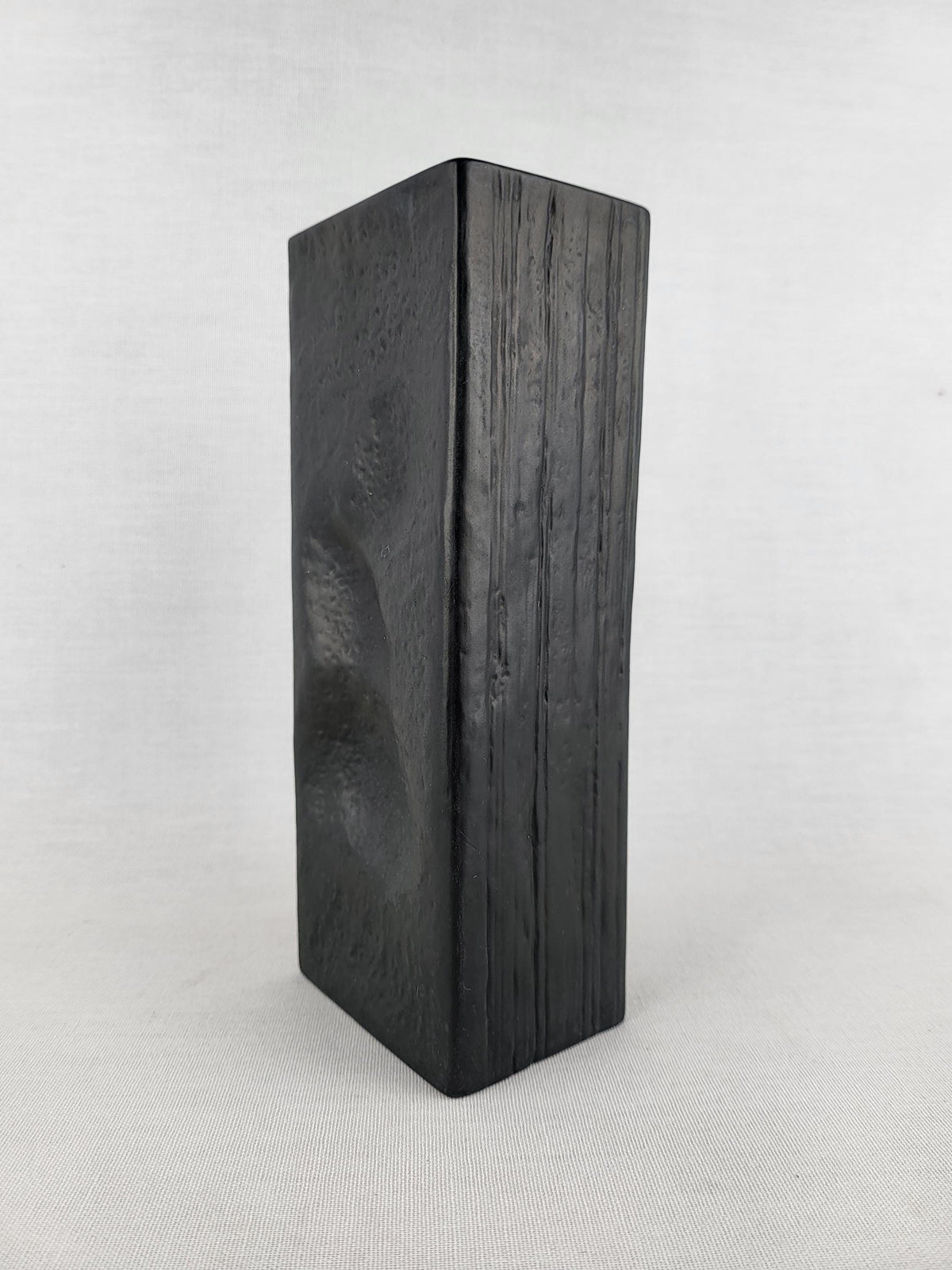 Black Vintage ROSENTHAL Relief Porcelain China Vase by Martin Freyer Studio Linie Porcelaine Noire 1970s