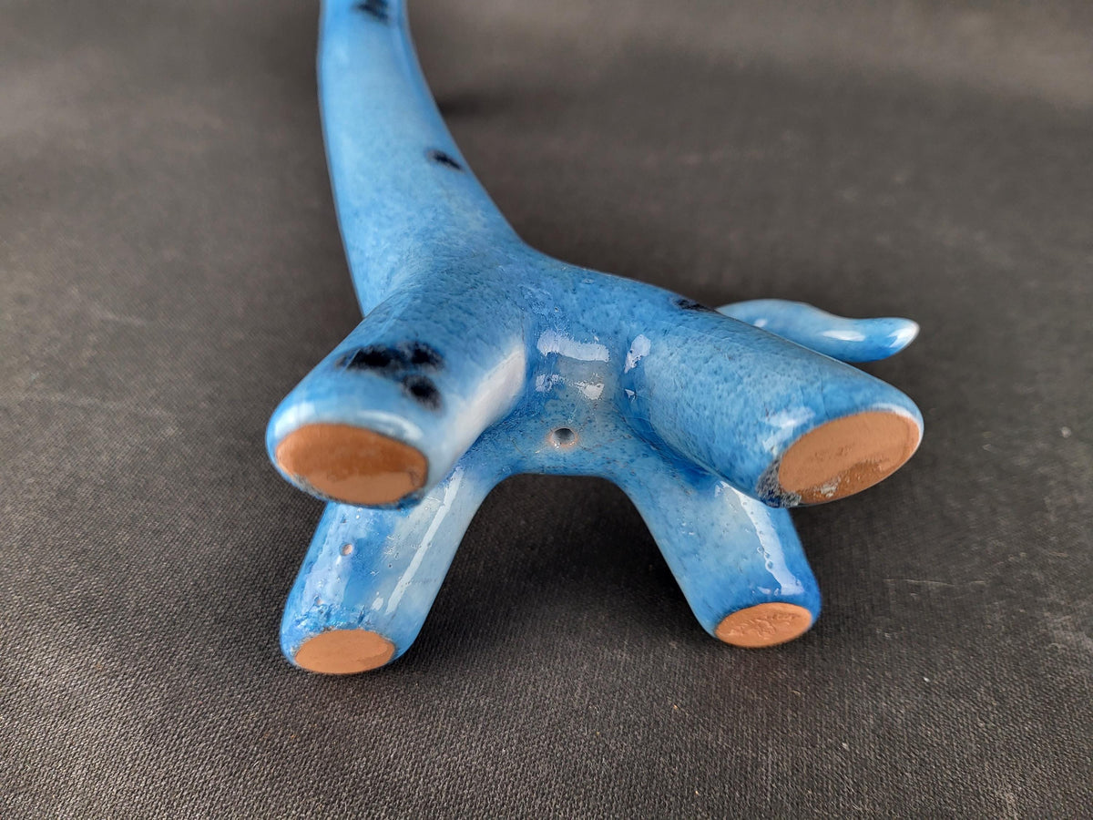 Very Rare! Vintage Walter Bosse Large Ceramic Blue Giraffe – Karlsruhe Majolika, 1955