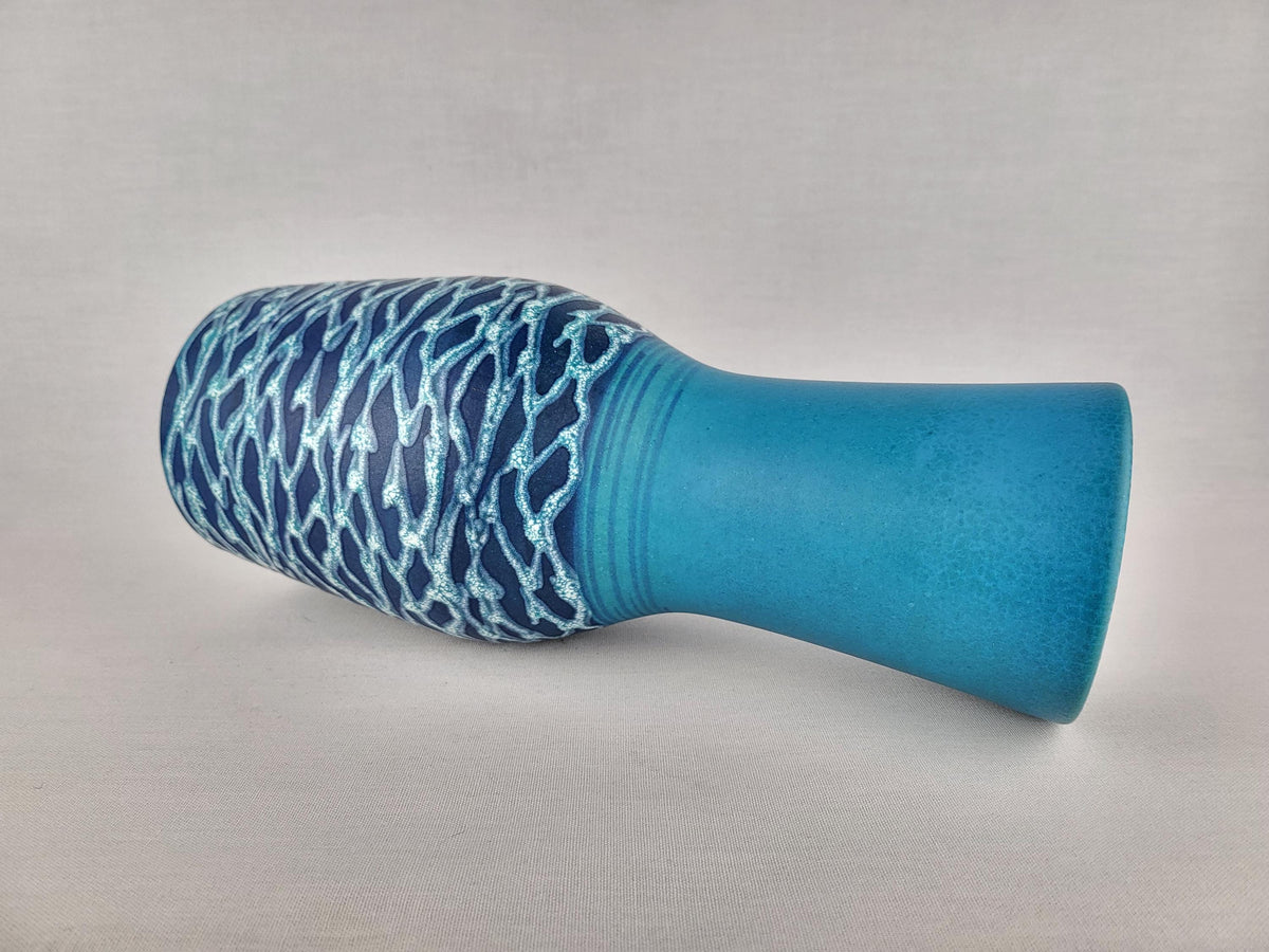 Vintage DÜMLER & BREIDEN Blue Vase 116 30 West German Pottery 1960s 1970s