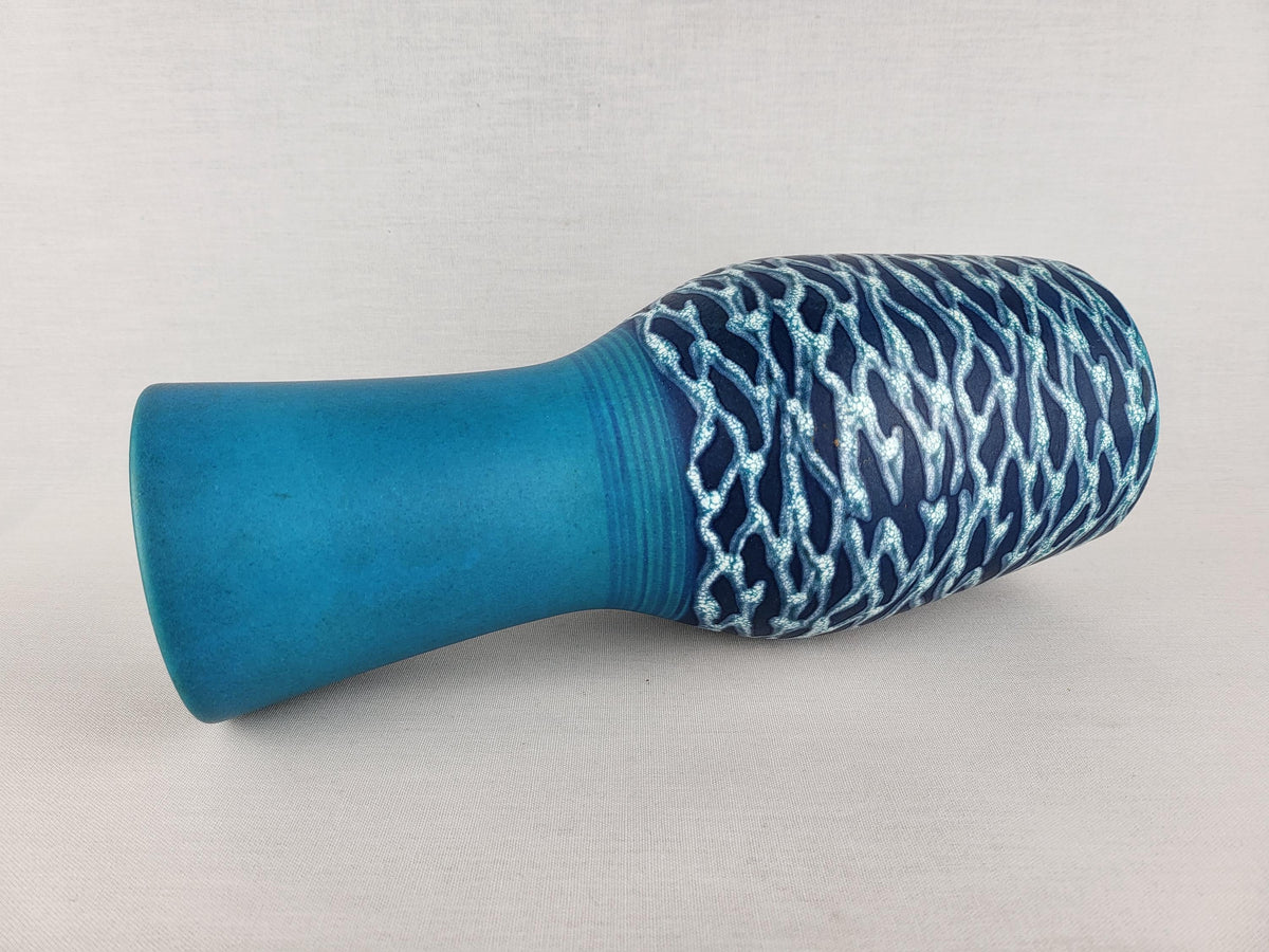 Vintage DÜMLER & BREIDEN Blue Vase 116 30 West German Pottery 1960s 1970s