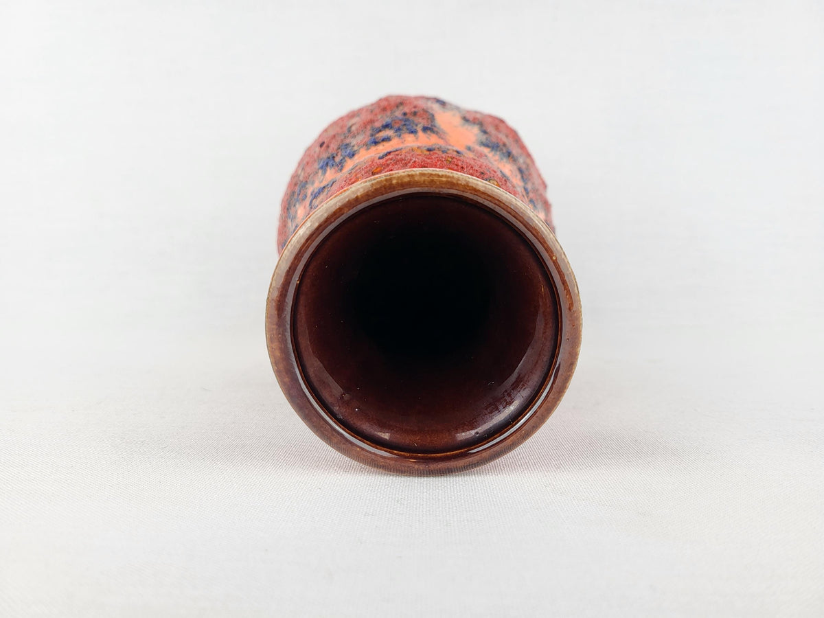 Vintage BAY KERAMIK Orange Blue Fat Lava Decor 66 20 West German Pottery 1972