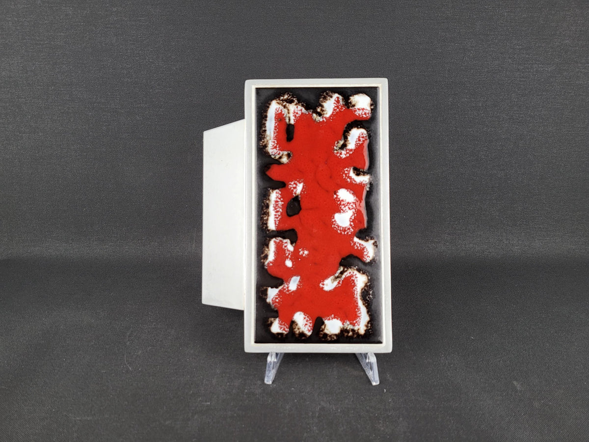 Unique Vintage Door Handle With Ceramic Tile | Belgian Mid Century Design (1950 1970)