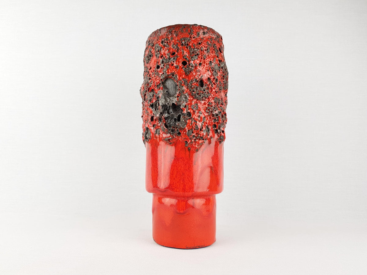 Vintage OTTO KERAMIK Red Fat Lava Vase West German Pottery 1970s