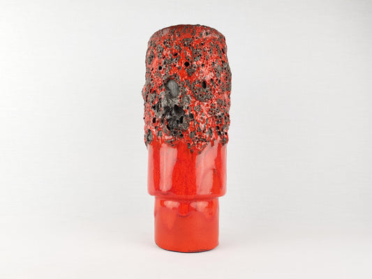 Vintage OTTO KERAMIK Red Fat Lava Vase West German Pottery 1970s