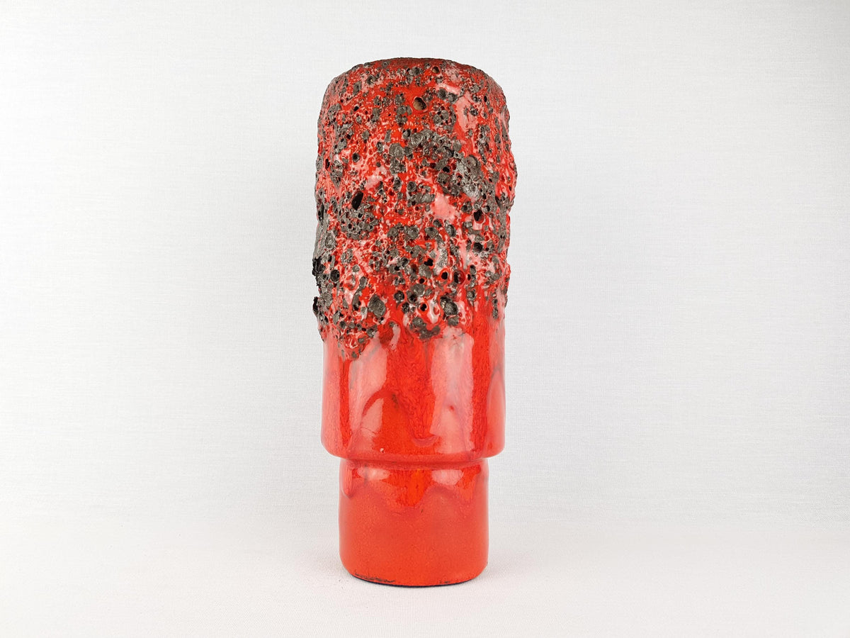 Vintage OTTO KERAMIK Red Fat Lava Vase West German Pottery 1970s