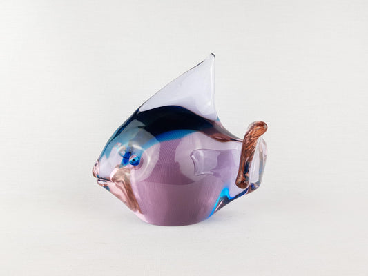 Vintage LIVIO SEGUSO Colorful Glass Fish for Gral Glas Germany 1970s