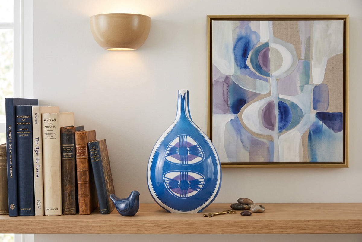 Vintage ROYAL COPENHAGEN Tenera Faïence Vase 148 2740 by Inge-Lise Koefoed from Denmark 1960s