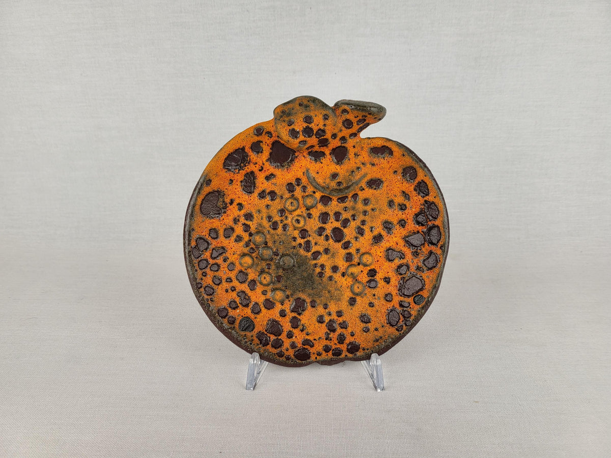 Vintage Orange UBELACKER (Ü-Keramik) Fat Lava Robot Decor Bowl/ Dish, 2815/16, West German Pottery