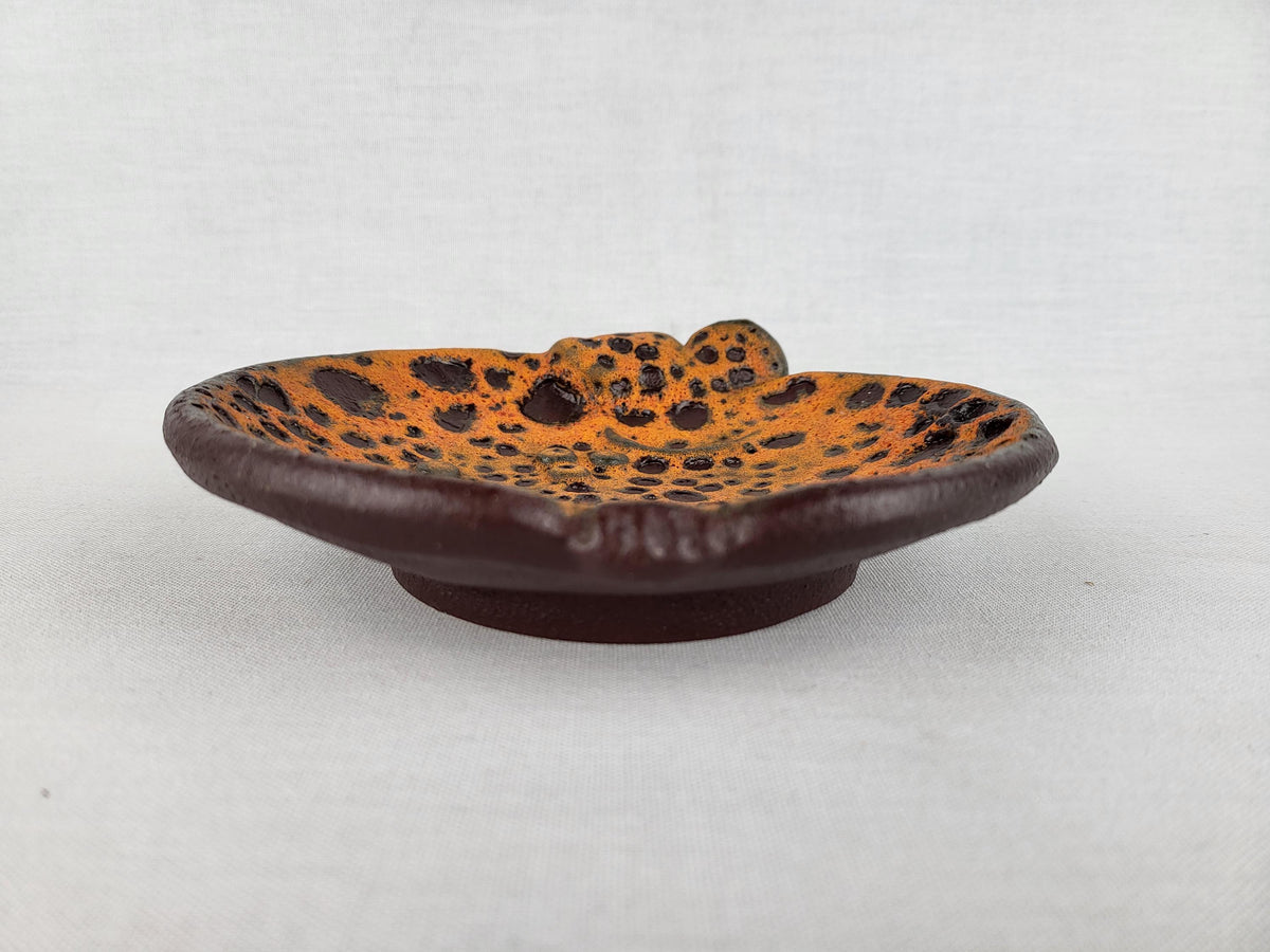 Vintage Orange UBELACKER (Ü-Keramik) Fat Lava Robot Decor Bowl/ Dish, 2815/16, West German Pottery