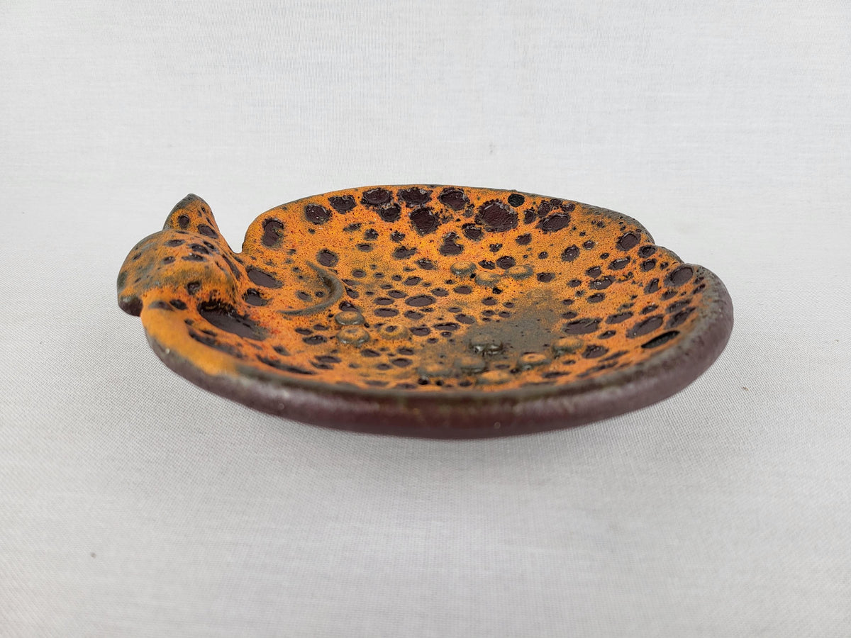 Vintage Orange UBELACKER (Ü-Keramik) Fat Lava Robot Decor Bowl/ Dish, 2815/16, West German Pottery